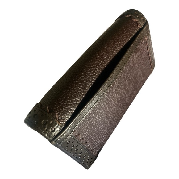 BURBERRY Pebbled Leather Long Wallet, Brown, 7.5”x4” x 1” - Picture 4 of 10